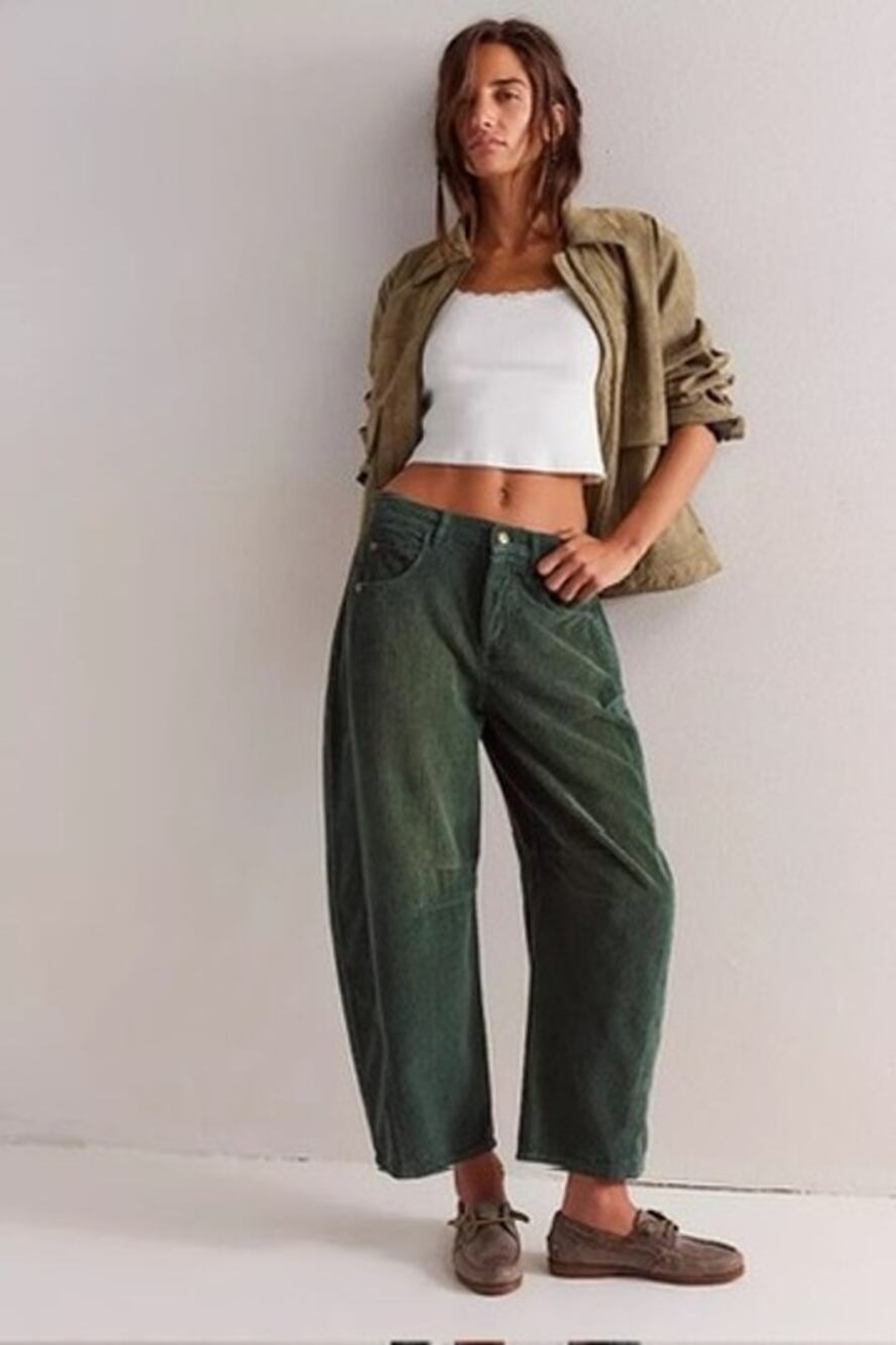 Free People Corduroy Barrel Pants, EUC, Size 25